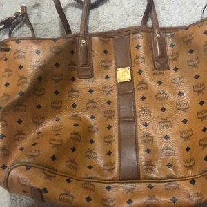MCM bag with wear and tear on edges